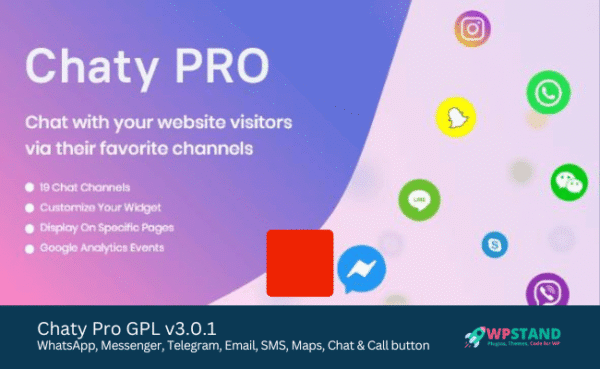 Chaty Pro GPL v3.0.1 – WhatsApp, Messenger, Telegram, Email, SMS, Maps, Chat & Call button